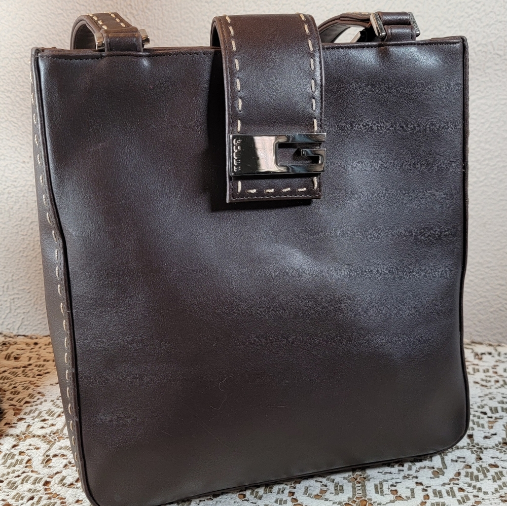Guess Brown Leather Purse Handbag - image 1